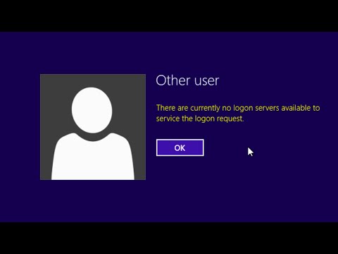 There are currently no logon servers available to service the logon request