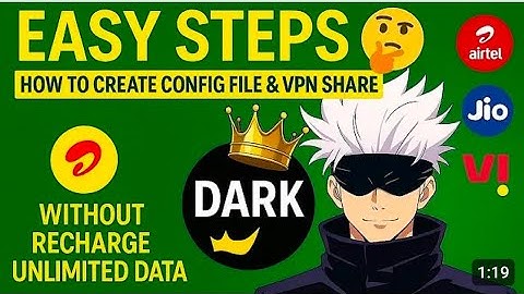 Dark Tunnel Config file Create 2025 🗃️ || All Sim Working V2ray Vless Server || Free Unlimited enjoy