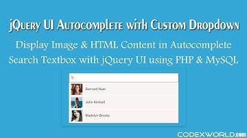 jQuery UI Autocomplete with Images and Custom HTML in PHP