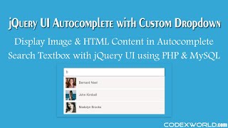 jQuery UI Autocomplete with Images and Custom HTML in PHP