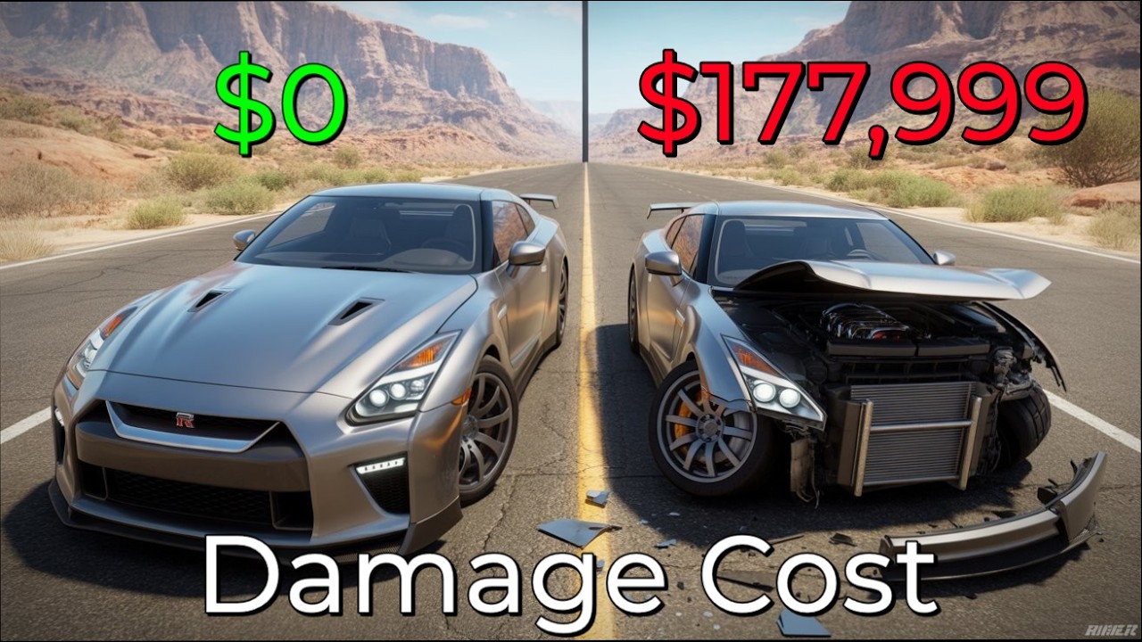 Realistic Crashes BeamNG Drive Damage Cost Nissan GT-R35 | Epic Wallet Survival