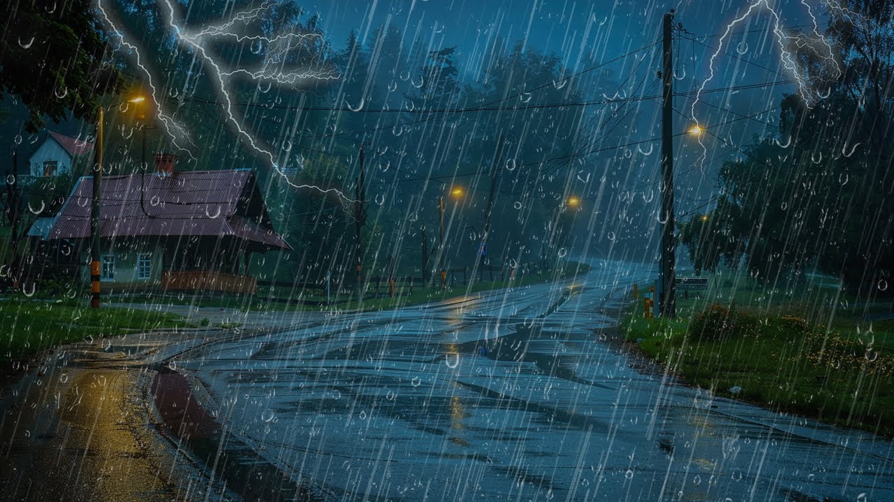 Sonidos de Lluvia intensa y truenos en bosque - Lluvia relajante para ...