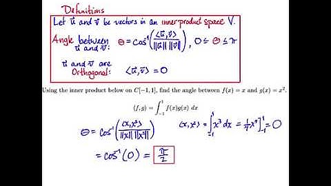 Angle and Orthogonality in an Inner Product Space