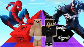 ЛАКИ БЛОК ВЕНОМ vs ЛАКИ БЛОК ЧЕЛОВЕК ПАУК В МАЙНКРАФТ! MINECRAFT НУБ И ПРО ТРОЛЛИНГ ЛОВУШКА