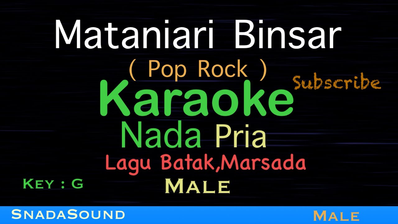 Mataniari Binsar-Pop Rock-Marsada-Karaoke nada Pria-Male-Laki-laki-cowok@UcokkuYasir 
