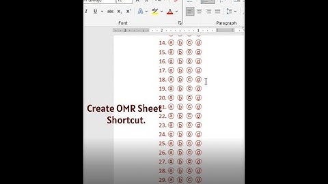 Create OMR Sheet in MS Word with Just One Shortcut – It’s Real! #OMR #tricks #shortcut #word #office