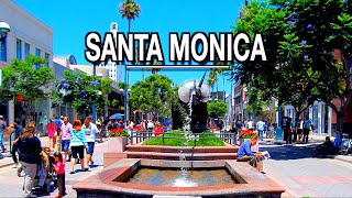 Downtown Santa Monica 3rd Street Promenade Walk To Santa Monica Pier | 5k 60 FPS | Natural Sounds