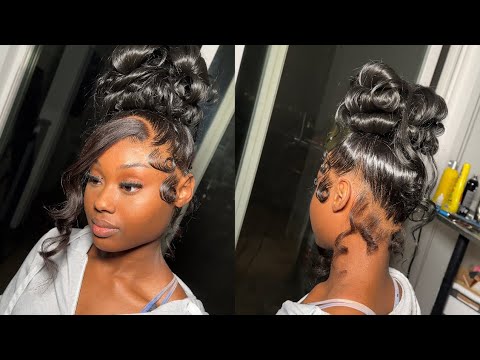 DOUBLE FRONTAL PONYTAIL WITH CURLY UPDO **DETAILED**