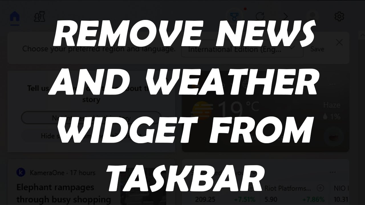 Remove News and Weather Widget from Taskbar in Windows 10 - YouTube
