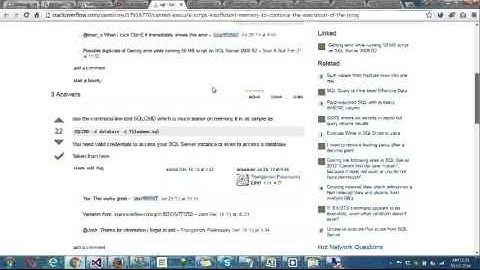 Cannot execute script  Insufficient memory to continue the execution of the program
