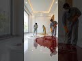 🔥 Luxury Red, Gold & White Metallic Epoxy Floor | Mirror Gloss MarbleFloorTransformation #epoxyfloor