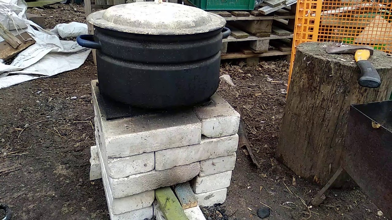 Печка ракета из кирпича