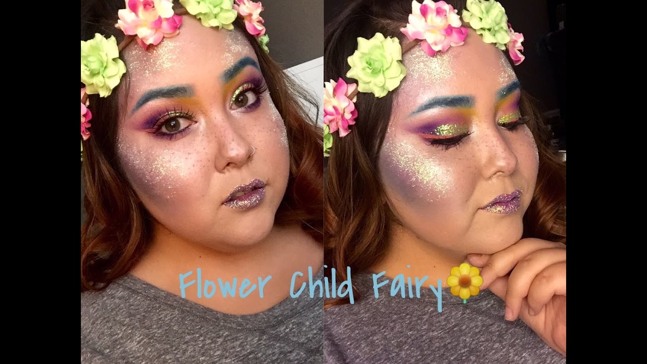 FLOWER CHILD FAIRY MAKEUP Halloween Tutorial YouTube