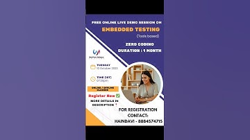 Free Online Live Demo on Automotive Embedded Testing ( Read Description👇) Contact: 📞 8884574715