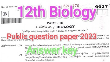 12th Biology Public question paper 2023 answer key