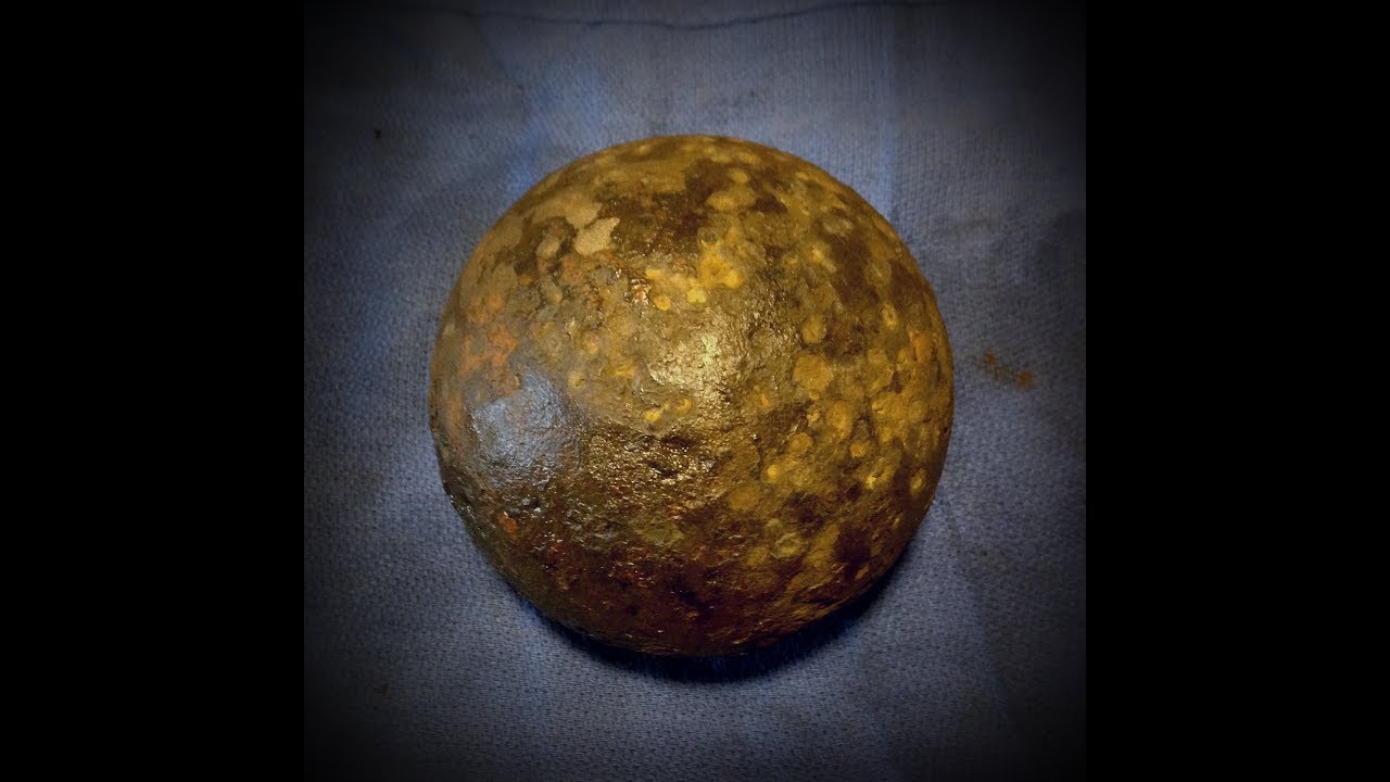 A 12 Pound Solid Shot Cannonball Electrolysis. Found Metal Detecting