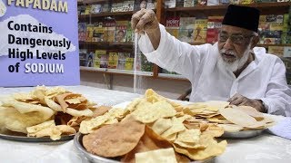 Papadom dangerously overloaded with sodium