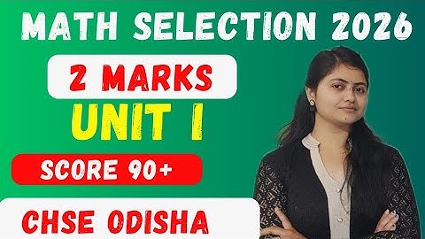 CHSE math most important questions|Math selection questions unit 1|Chse board exam 2026