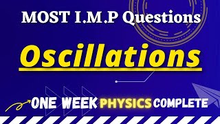 Most Important Questions Oscillation. HSC Physics Maharashtra Board