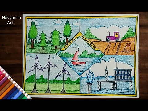 Renewable and NonRenewable Natural Resources वषय पर Drawing बनए Drawing  of Science Projects  YouTube
