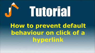 jQuery Tutorial: How to prevent default behaviour on click of a hyperlink