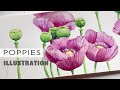 How To Paint Simple, Beautiful Watercolour Poppies | Watercolor Floral Tutorial