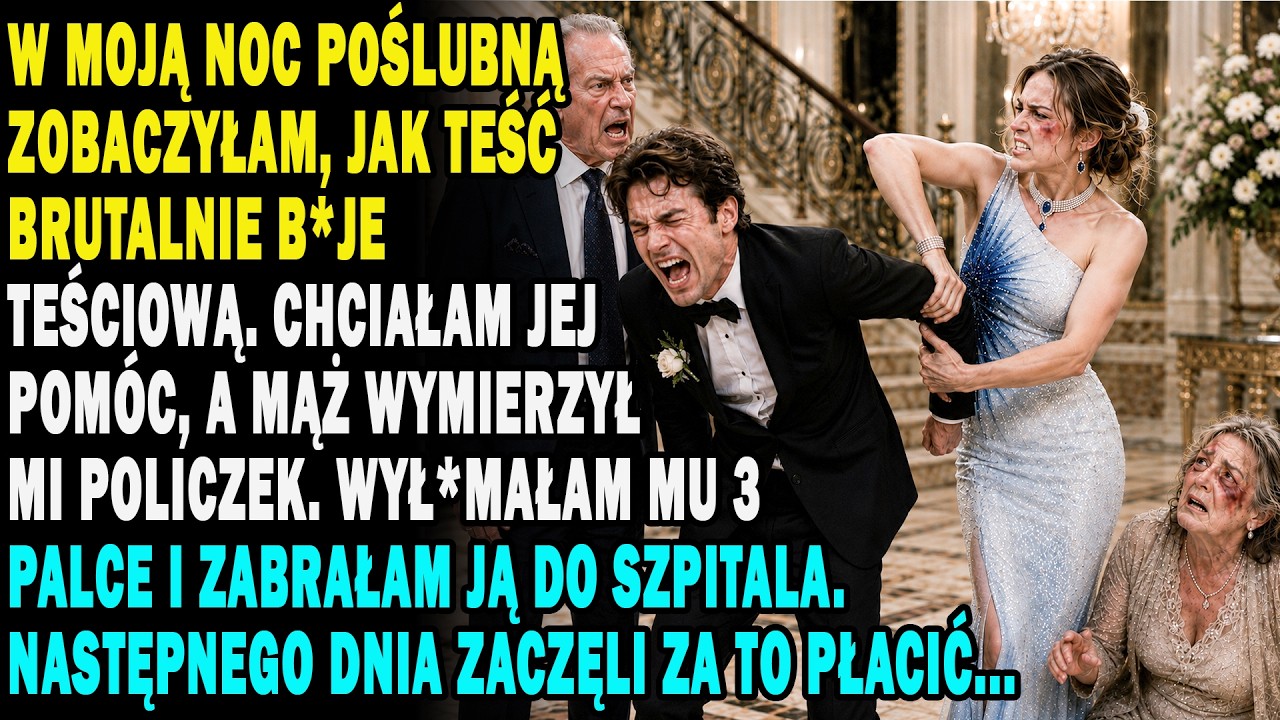 W noc poślubną zobaczyłam, jak mój teść bije moją teściową do krwi. Gdy rzuciłam się jej na pomoc, mój świeżo poślubiony mąż wymierzył mi potężny policzek. „W rodzinie Zielińskich brudy pierze się...