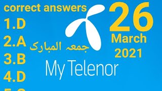 26 March 2021 My telenor app today questions and answers screenshot 1