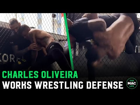 Charles Oliveira works wrestling defense ahead of Islam Makhachev fight; Hits slick trip