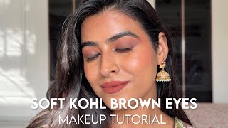 Desi Coded Soft Kohl Brown Eye Makeup tutorial For Beginners! screenshot 1