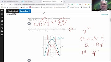 SpringBoard Algebra 1 Unit 5, Lesson 30-3, Multiple Transformations of the Quadratic Parent Function