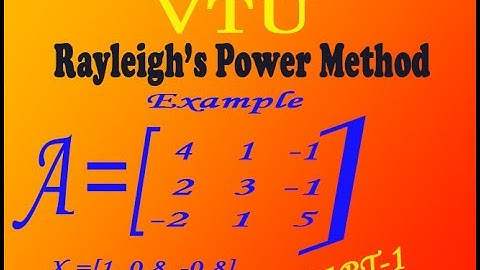 VTU Engineering Maths 1-how to solve  Rayleigh