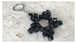 Black Star Pearls Keychain for Bag or Keys Cute Keychains Key Holder, Pearl Beads Keyring.