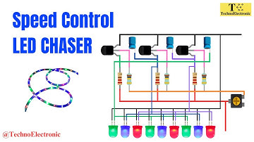 No IC Running LED Chaser with Speed Controller | BC547