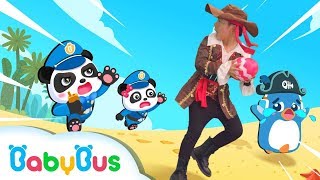 Panda Police Officer Chases Pirate Thief | Dance with Policeman | Kids Pirate Song | BabyBus
