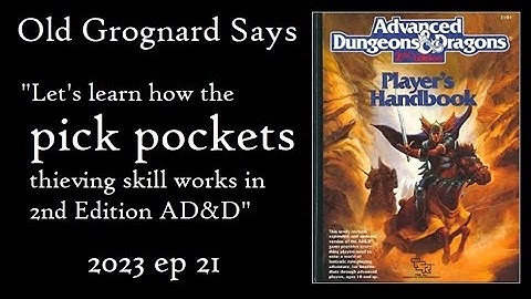 AD&D 2nd Edition Thieving Skills: Pick Pockets