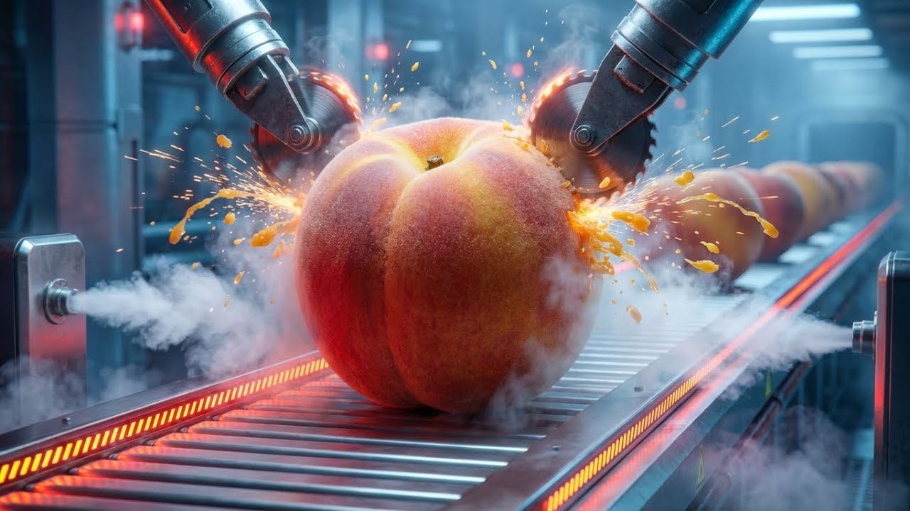 Inside a State-of-the-Art Peach Factory: From Fresh Harvest to Premium Bottled Juice (Full Process)