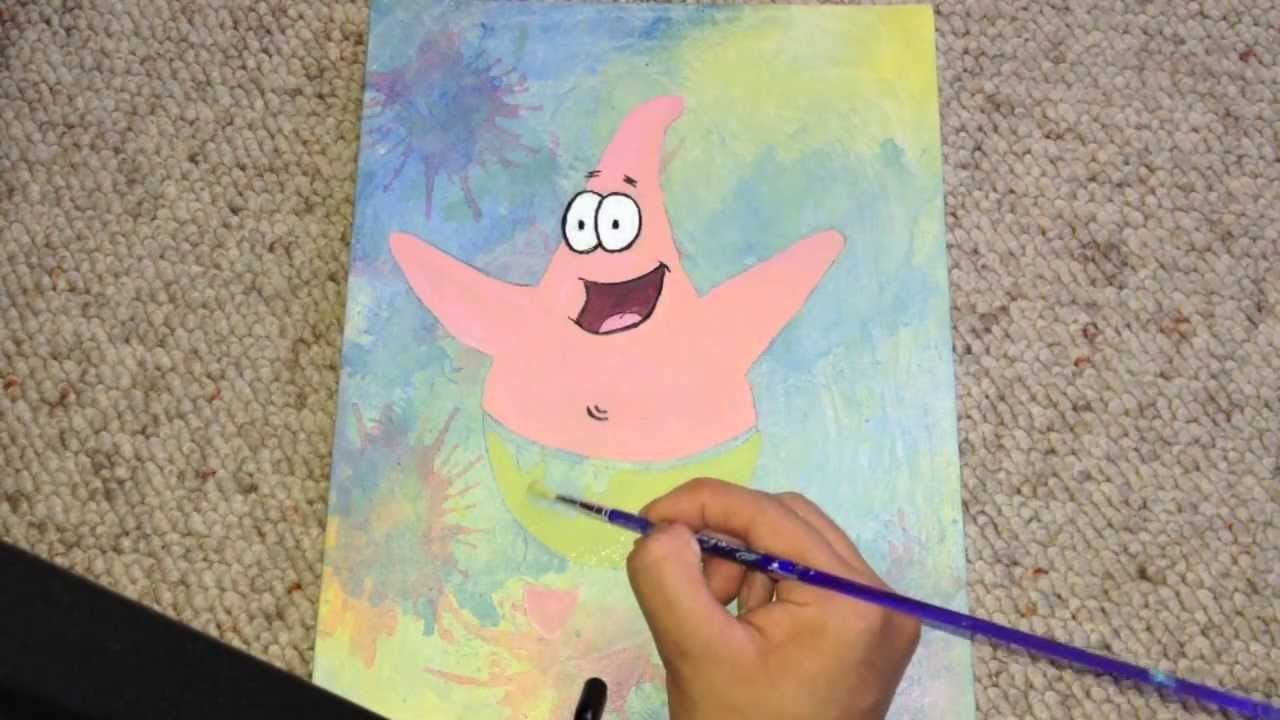 Patrick Star Painting on Canvas - YouTube