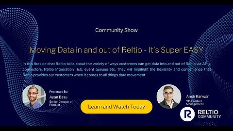 Moving Data in and out of Reltio - It