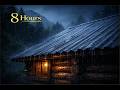 Sleep Fast with Heavy Rain on Tin Roof at Night Dark Screen 8 Hours