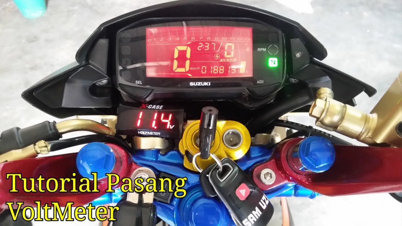  151 Tutorial Pemasangan VoltMeter Aki  Motor  Satria  Fu  