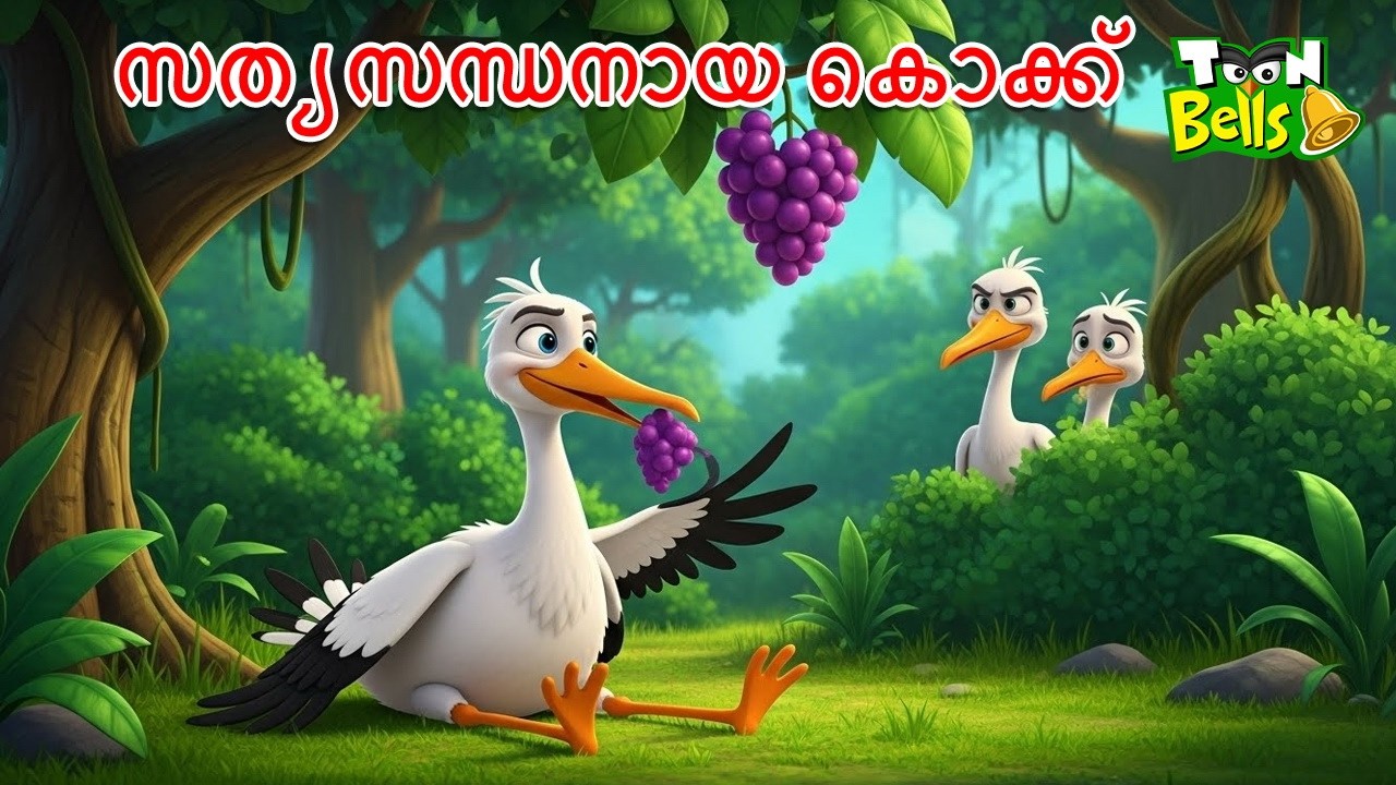 സത്യസന്ധനായ കൊക്ക് | The Honest Crane Story | Malayalam Fairy Tales | Cartoon Moral Stories