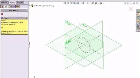 Starting a sketch on a plane or face with solidworks - CSWA training