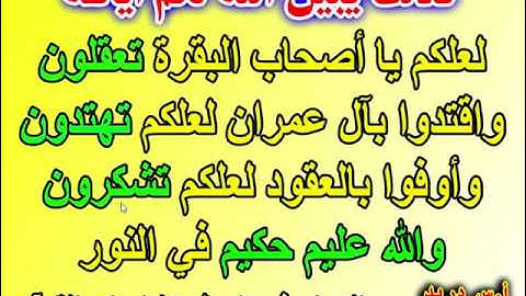 ضبط مواضع الآية ( كذلك يبين الله لكم آياته ) 2