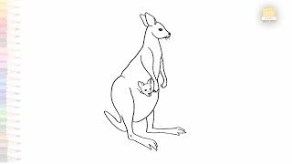 Grey Kangaroo drawing easy | Art tutorial | How to draw A Kangaroo step by step | #artjanag