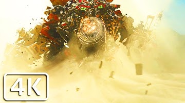 Transformers 2 - Giant Devastator destroys the pyramid (all scenes) [4K]