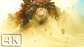 Transformers 2 - Giant Devastator destroys the pyramid (all scenes) [4K]