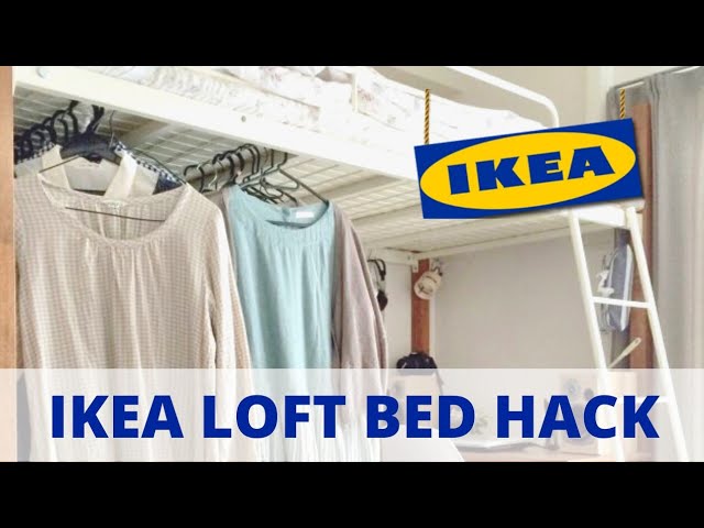 Ikea Bed Hacks For Small Spaces Ikea Vitval Ikea Svarta Loft Bed Ideas Ikea Loft Bed Hack Youtube