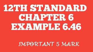 📘 12th Maths Important Questions | Coplanar Lines | Non-Parametric Form | chapter 6 Example 6.46 | Profile