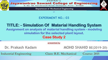 Simulation Of  Material Handling System Case study 2